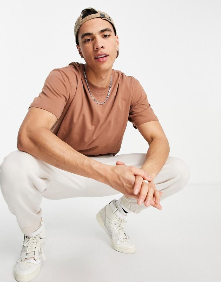 Topman Oversized Fit T-shirt In Light Brown