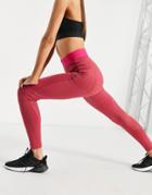 Adidas Training Logo Leggings In Pink