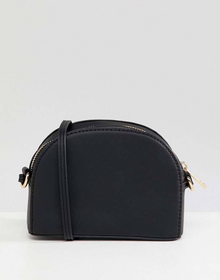 Asos Design Half Moon Bag In Water Based Pu - Black