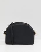 Asos Design Half Moon Bag In Water Based Pu - Black