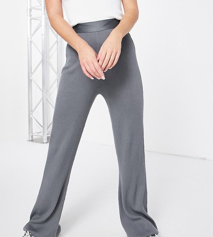Asyou Knitted Pants In Gray - Part Of A Set-purple