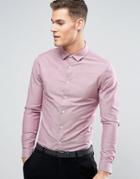 Asos Skinny Smart Oxford Shirt In Lilac - Red