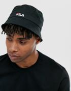 Fila Butler Bucket Hat With Small Logo In Black - Black