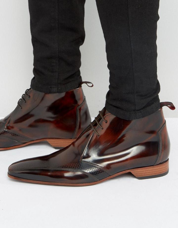 Jeffery West Escobar Punch Detail Chukka Boots - Brown