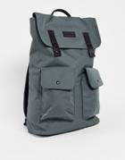 Consigned Nylon Double Pocket Backpack In Gray
