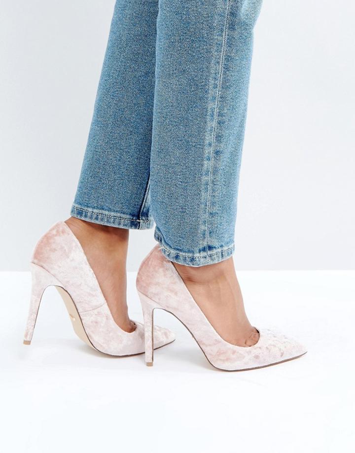 Faith Cassidy Blush Velvet Pumps - Pink