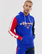 Ellesse Afton Hoodie With Contrast Sleeves In Blue - Blue