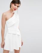C/meo Collective Don't Stop One Shoulder Mini Dress - White