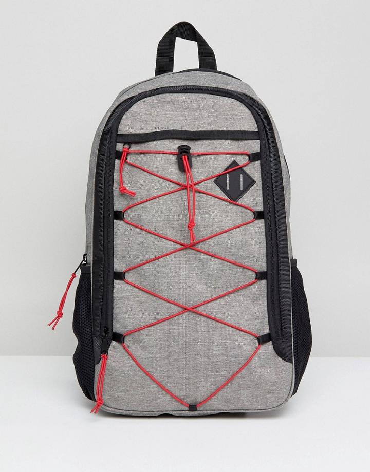 Stradivarius Backpack With Elastic Detail In Gray - Gray