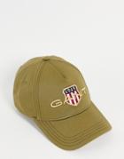 Gant Cap In Green With Shield Logo