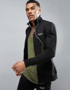 Muscle Monkey Track Jacket In Black Muscle Fit - Black