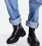 Glamorous Wide Fit Flat Ankle Boots With Front Zip In Black