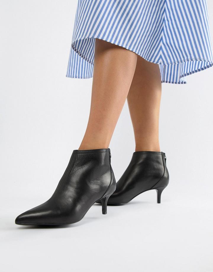 Mango Pointed Kitten Heel Ankle Boot - White