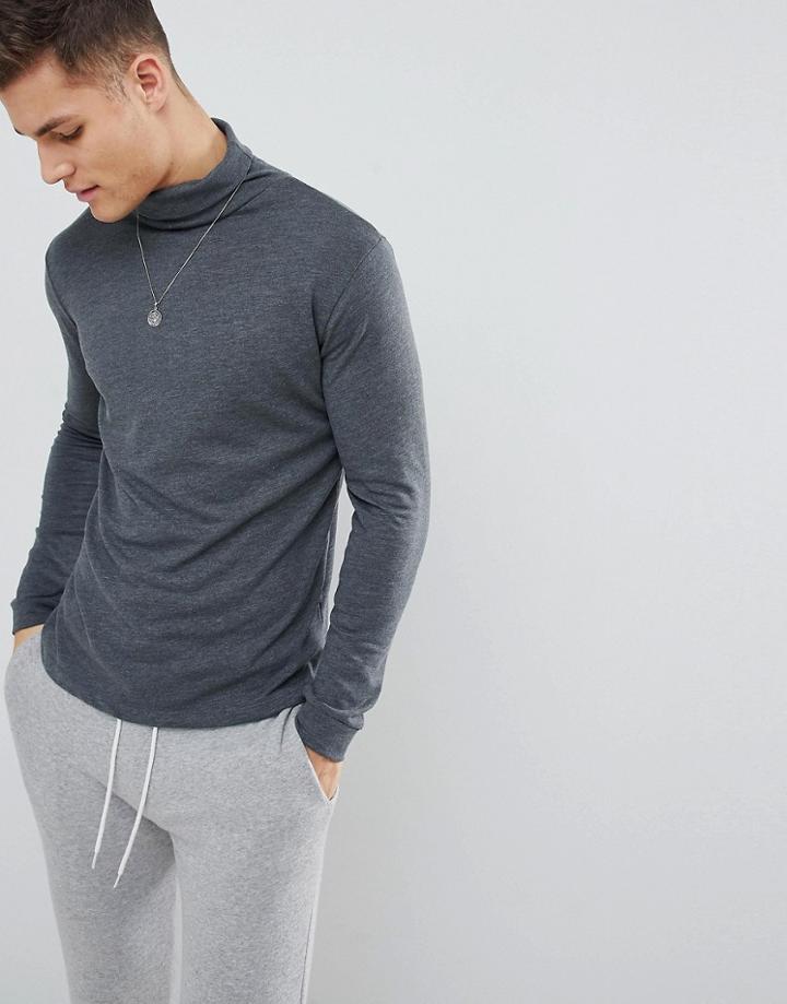 Mango Man Roll Neck Sweater In Gray - Gray