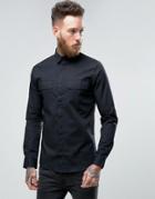 Only & Sons Skinny Smart Military Shirt - Black