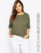 Asos Curve Oversized T-shirt - Khaki