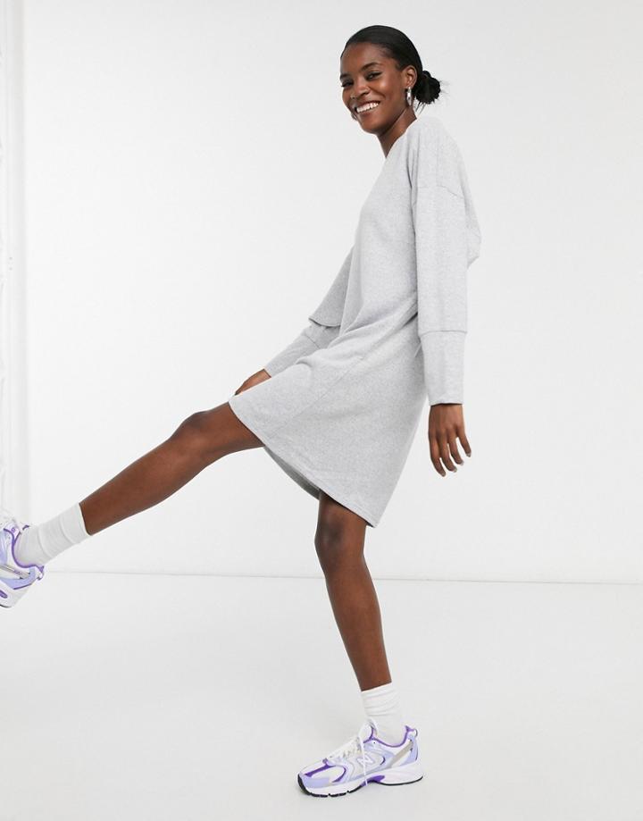 Noisy May Sweat Dress In Gray-grey