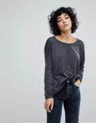 Asos Oversized Swing Top In Heavy Wash - Black