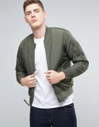 Hollister Lightweight Bomber Jacket In Wickerson Olive - Green