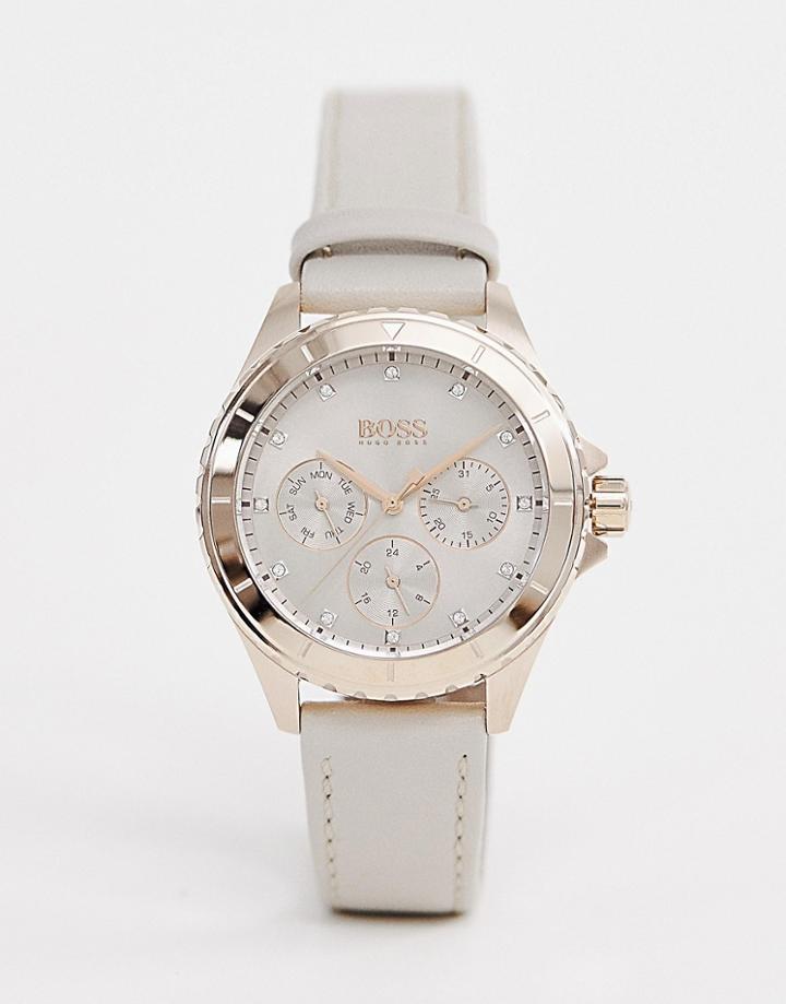 Boss 1502447 Premiere Leather Watch-gray