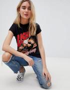 Asos Design T-shirt With Usher Print In Black - Black