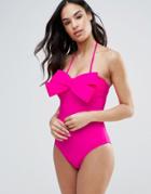 Forever Unique Swimsuit With Bow Front - Pink