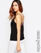Asos Petite Square Cut Out Cami Top - Black