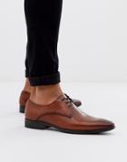 Office Micro Derby Shoes In Tan Leather-brown