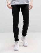 New Look Skinny Stretch Jeans In Black - Black