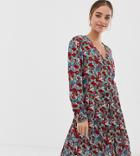 Y.a.s Petite Bright Ditsy Floral Tiered Dress-multi