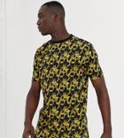 Duke Tall T-shirt With Baroque Print And Curved Hem In Black