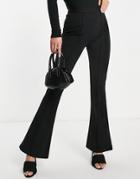 Asos Design Ponte Flare Pants In Black