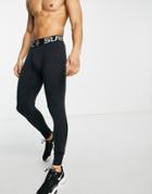 Surfanic Bodyfit Carbon Dri Thermal Leggings In Black
