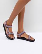 Teva Purple Print Original Universal Flat Sandals - Purple