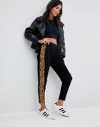 Asos Easy Peg Pants With Animal Side Stripe - Black
