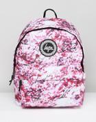 Hype Backpack In Pink Blossom Print - Pink
