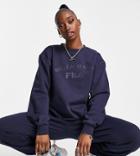 Fila Oversized Sweatshirt With Tonal Branding In Navy