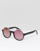 Marc Jacobs Round Sunglasses With Pink Lens - Black