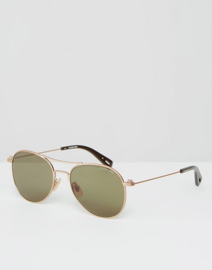 G-star Branco Aviator Sunglasses In Copper - Gold
