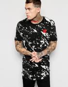 Good For Nothing T-shirt With All Over Paint Splatter Print