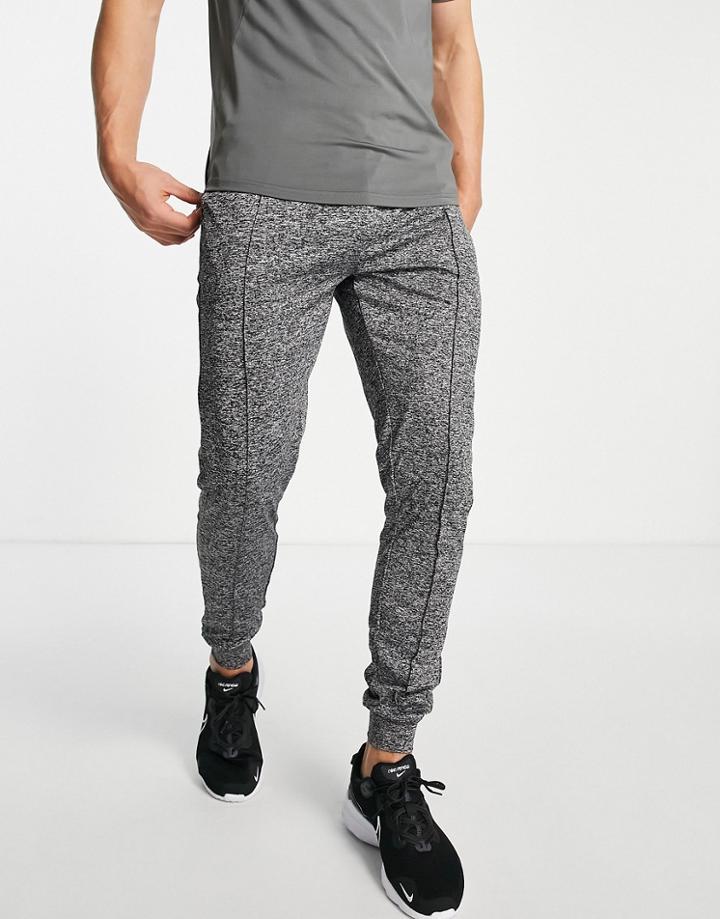 Threadbare Active Pleated Skinny Fit Sweatpants In Gray Heather
