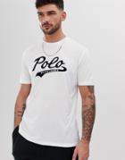 Polo Ralph Lauren Performance Metallic Script Logo T-shirt In White