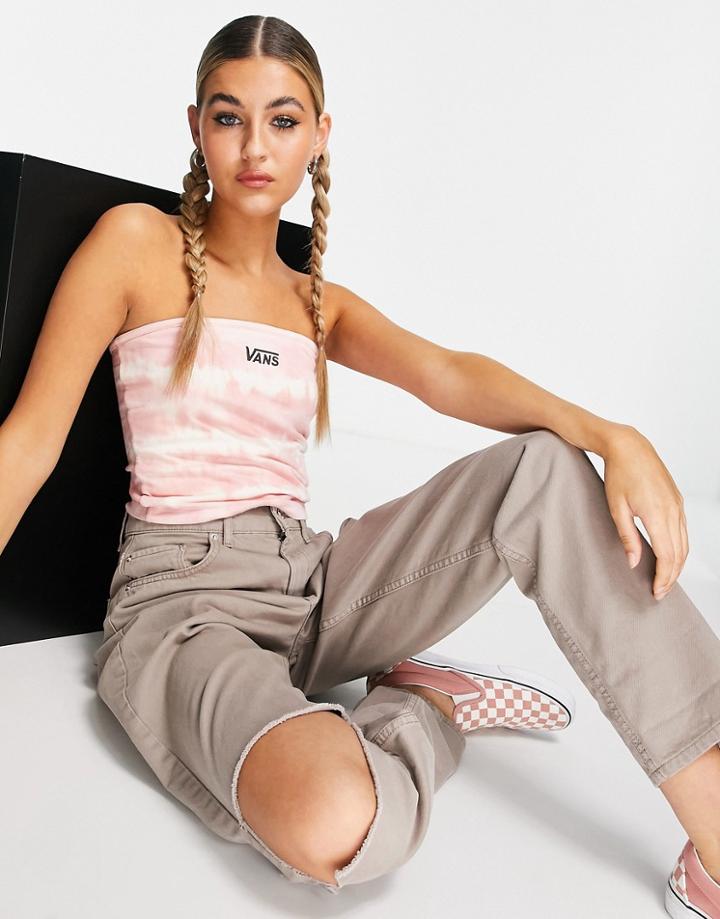 Vans Sun Waves Tie Dye Boob Tube Top In Pink