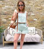 Labelrail X Collyer Twins Shorts With Frill Hem In Texture Set-green