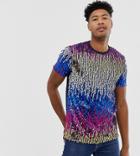 Asos Design Tall Relaxed T-shirt With Mutli-colored Sequins - Multi