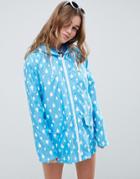 Brave Soul Dropy Festival Rain Trench With Color Change Rain Drops - Blue