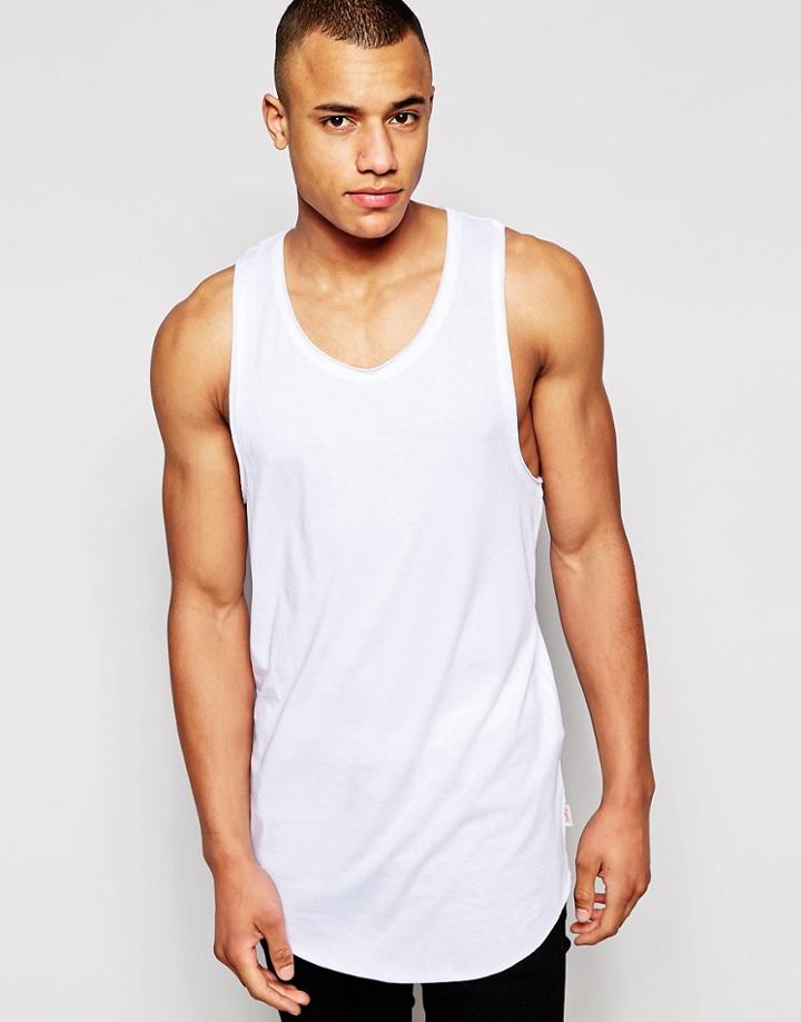 Jack & Jones Longline Tank - White