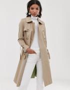 Helene Berman Double Breasted Trench Coat - Beige