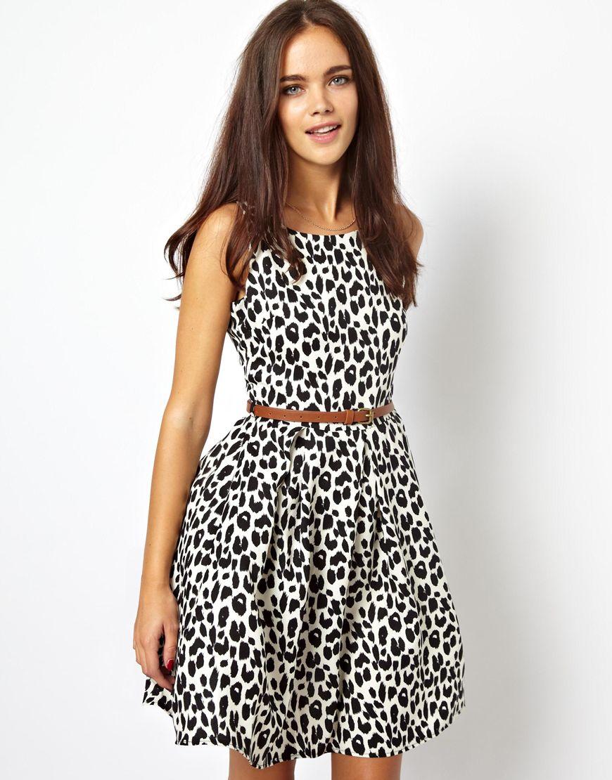 leopard print dress with trainers