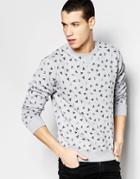 Bellfield Triangle Print Sweatshirt - Gray